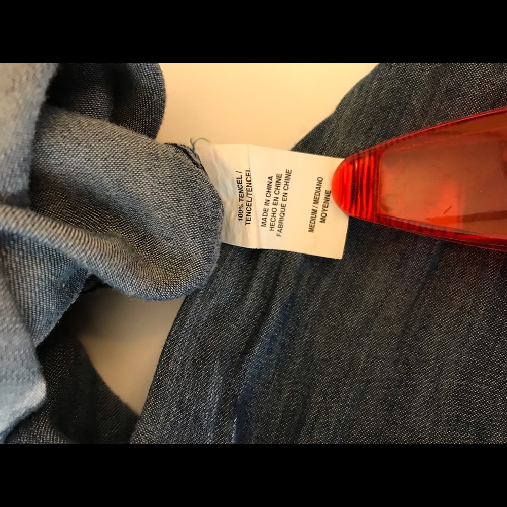 Rails Blue Distressed Denim Button Down Shirt - image 7